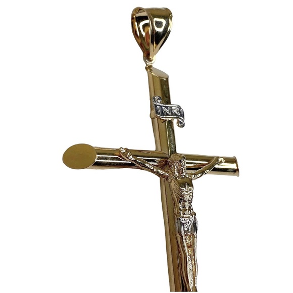 24 hrs SALE ONLY - 14K GOLD Filled Men’s Gold Cross, 14K Gold Filled Large Cross - Picture 3 of 6